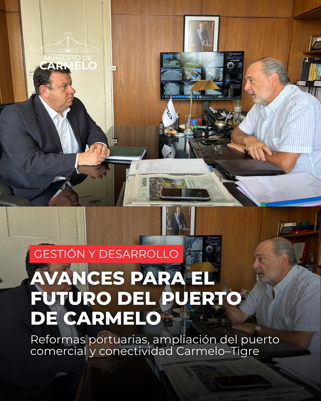 ALCALDE DE CARMELO SE REUNIÓ CON EL DIRECTOR DE LA ADMINISTRACIÓN NACIONAL DE PUERTOS
