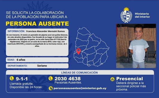 LA POLICÍA SOLICITA COLABORACIÓN DE LA POBLACIÓN PARA ENCONTRAR A NIÑO DE 6 AÑOS