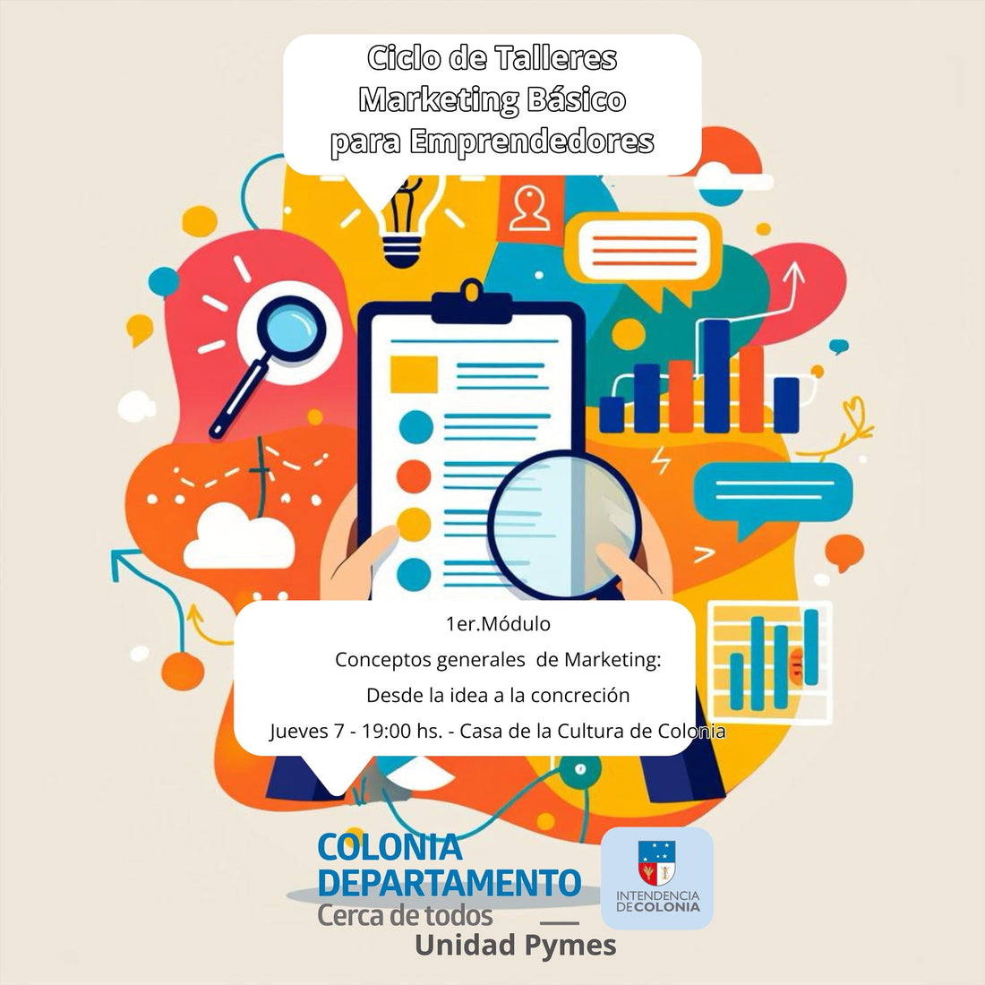 COLONIA DEL SACRAMENTO: INVITACIÓN A TALLERES DE MARKETING PARA EMPRENDEDORES