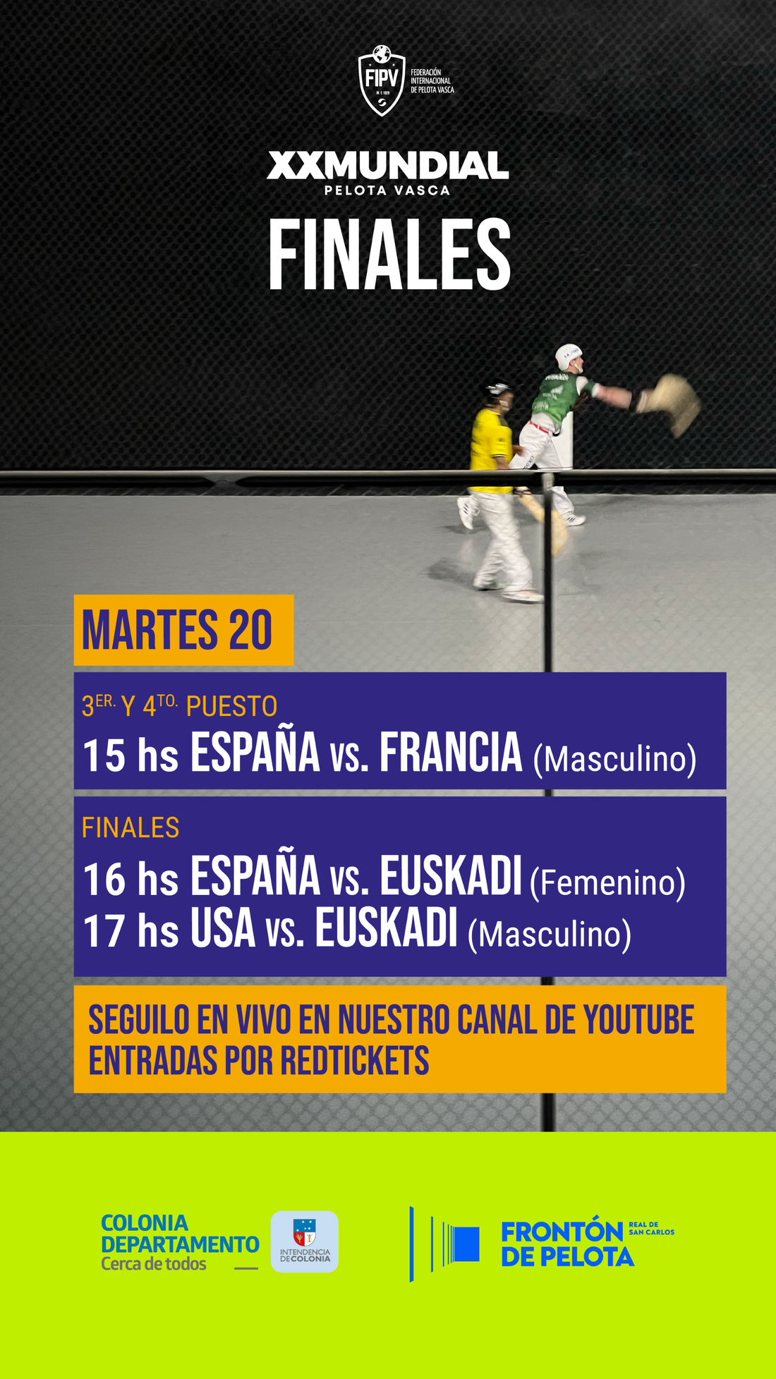 FINAL DEL CAMPEONATO MUNDIAL DE JAI ALAI EN COLONIA