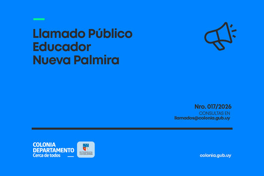 LLAMADO PÚBLICO PARA UN CARGO DE EDUCADOR EN NUEVA PALMIRA