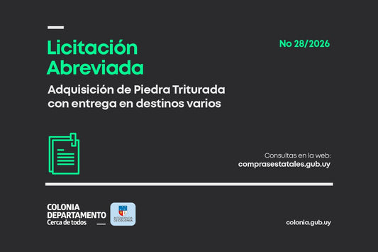 INTENDENCIA DE COLONIA ADQUIRIRÁ PIEDRA TRITURADA CON ENTREGA EN VARIOS DESTINOS